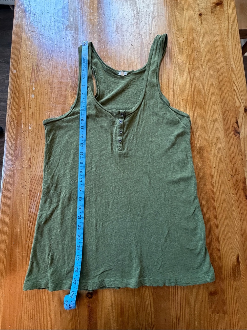 J.Crew Women's Olive Green Henley Tank Top - Picture 3 of 5